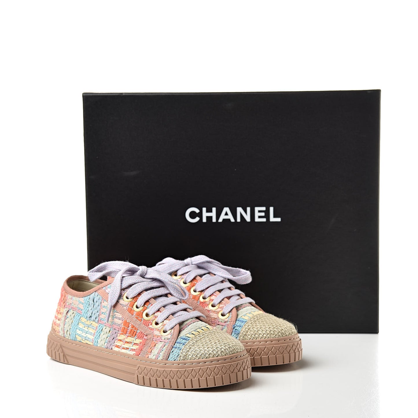 Tweed Low Top Sneakers 35 Multicolor Beige