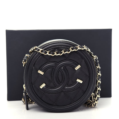 Chanel Caviar Quilted Round Filigree Crossbody Black 11 of 11