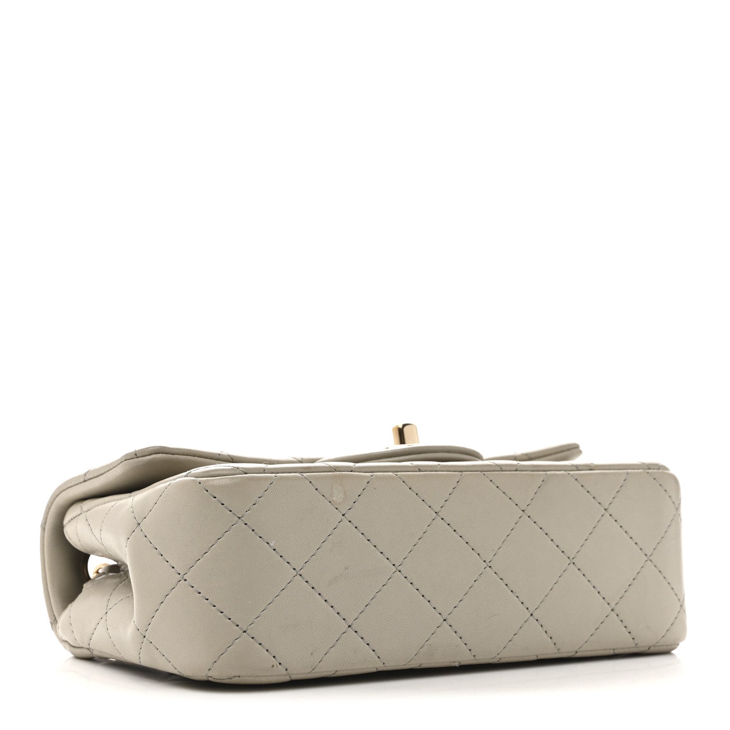 Chanel Lambskin Quilted Mini Rectangular Flap Grey 1847976
