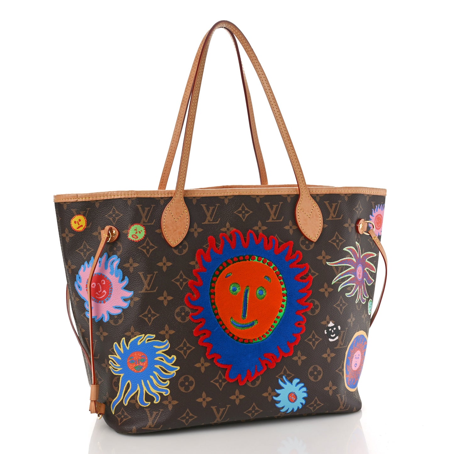LV X YK Monogram Faces Neverfull MM