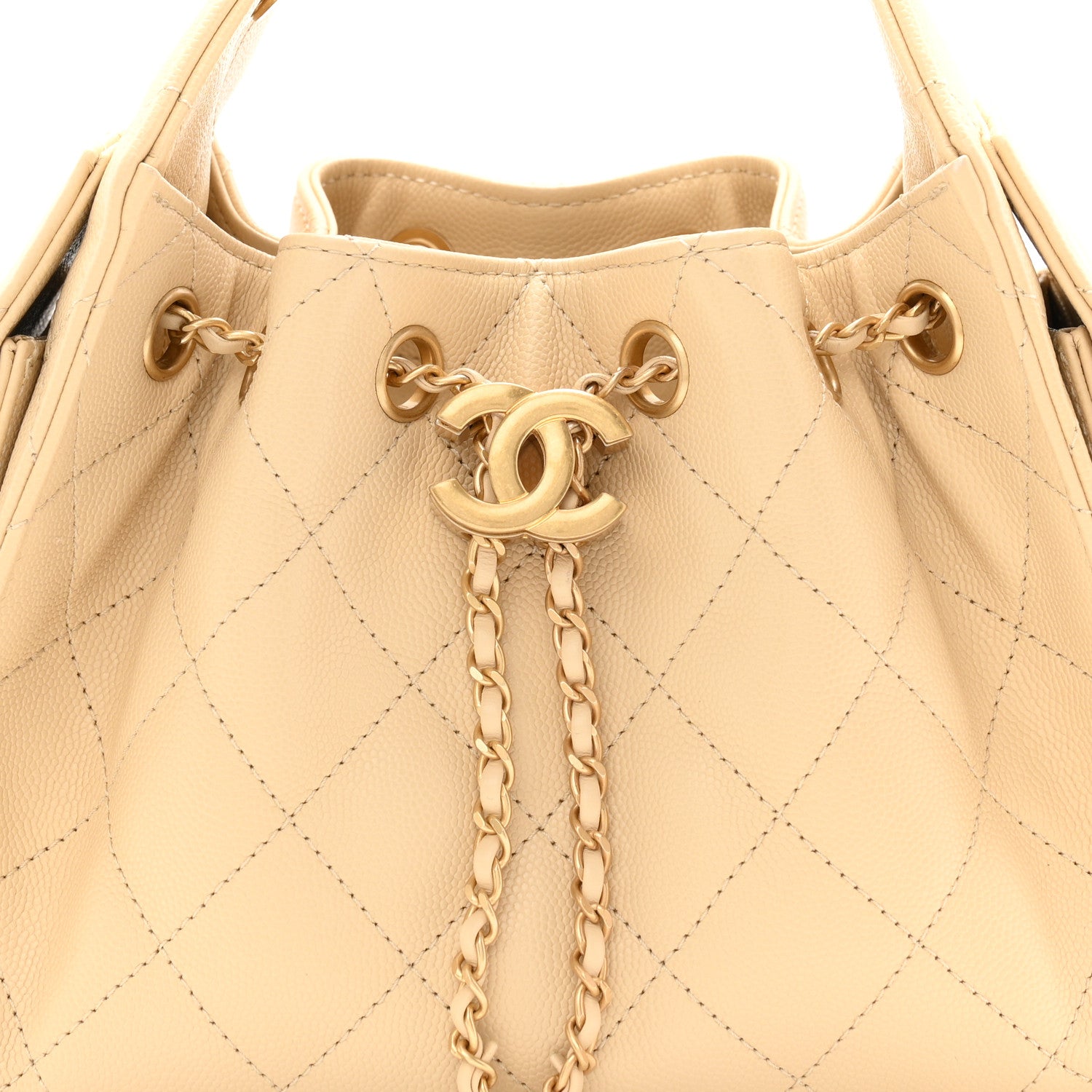 Chanel Caviar Quilted Mini Chanel 25 Handbag Beige 8 of 11
