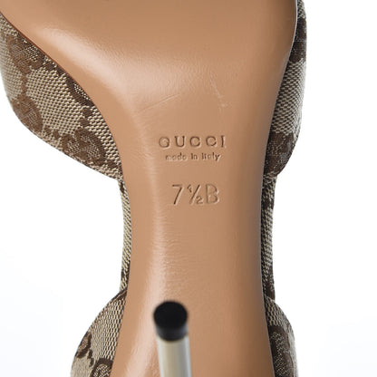 Gucci Monogram Niagara Lux Horsebit Sandals 7.5 Beige Ebony Gesso 8 of 9