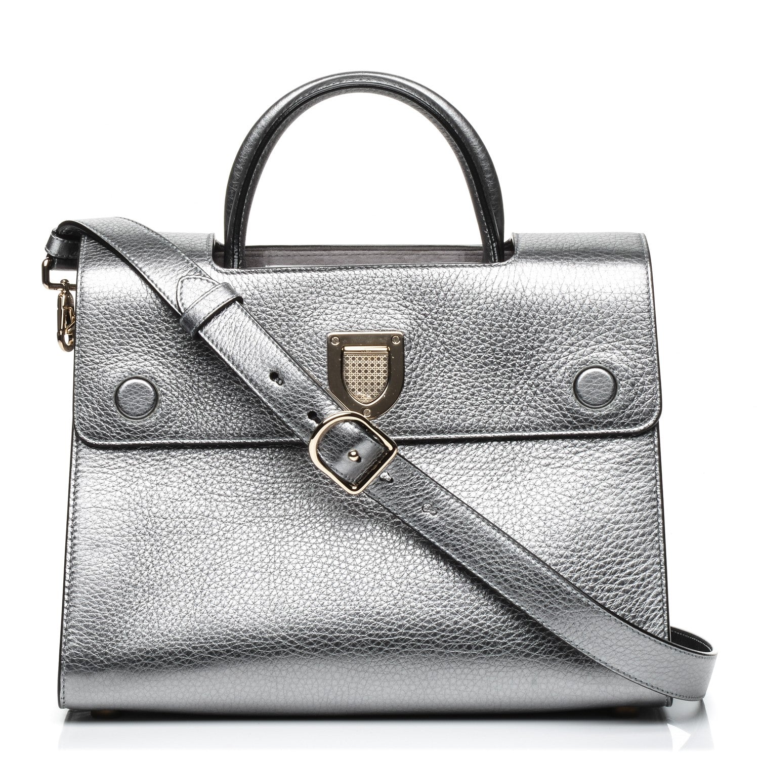 Christian Dior Metallic Grained Calfskin Medium Diorever Flap Silver 1 of 8
