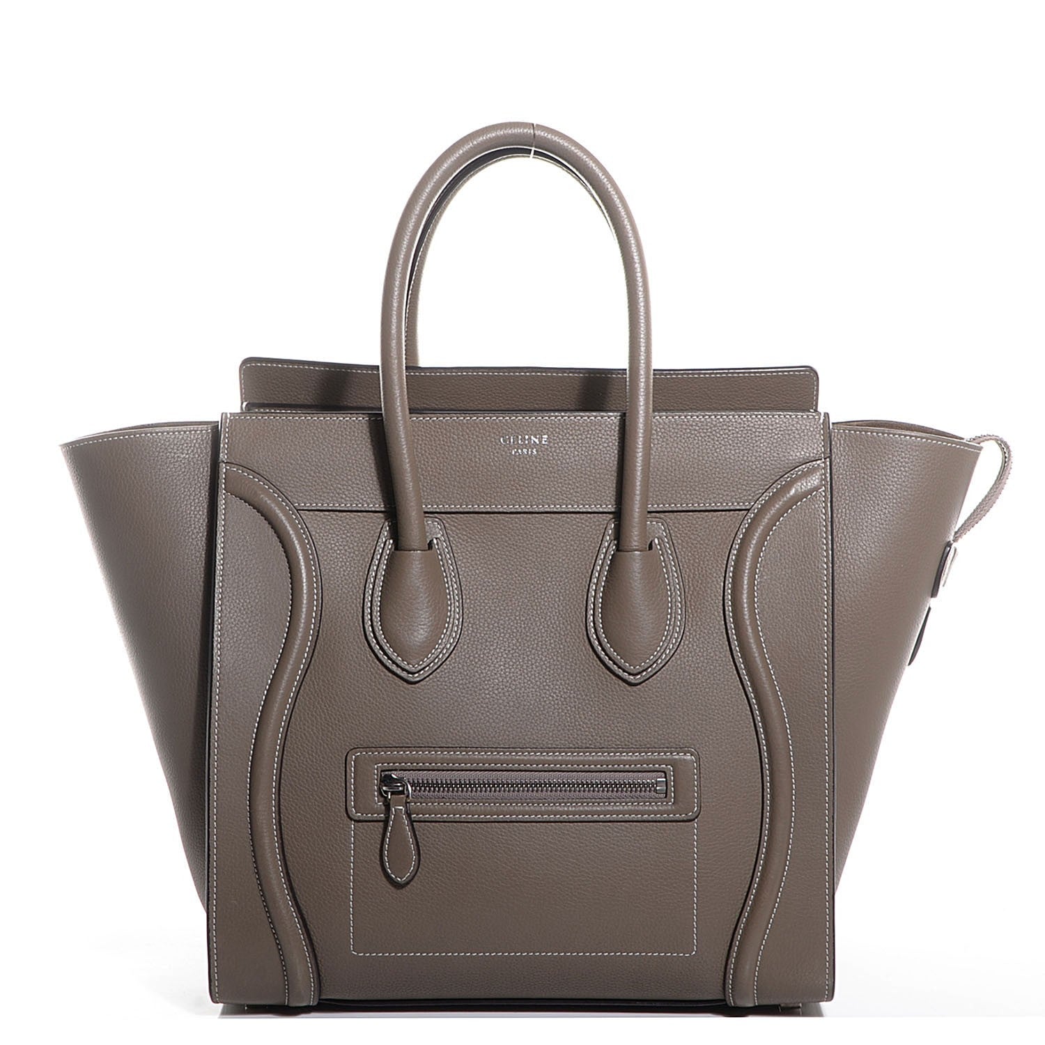 Celine Drummed Calfskin Mini Luggage Souris 1 of 8