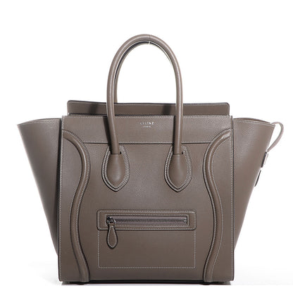 Celine Drummed Calfskin Mini Luggage Souris 1 of 8