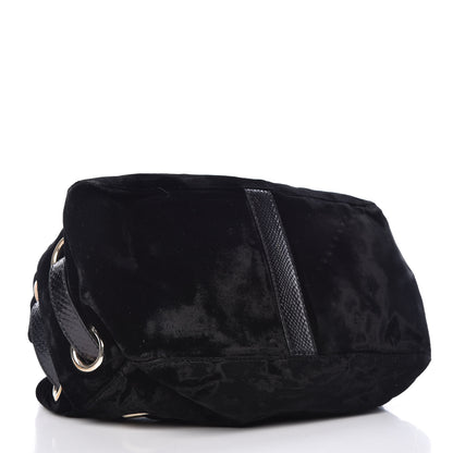 Jimmy Choo Velvet Snakeskin Ramona Shoulder Bag Black 4 of 14