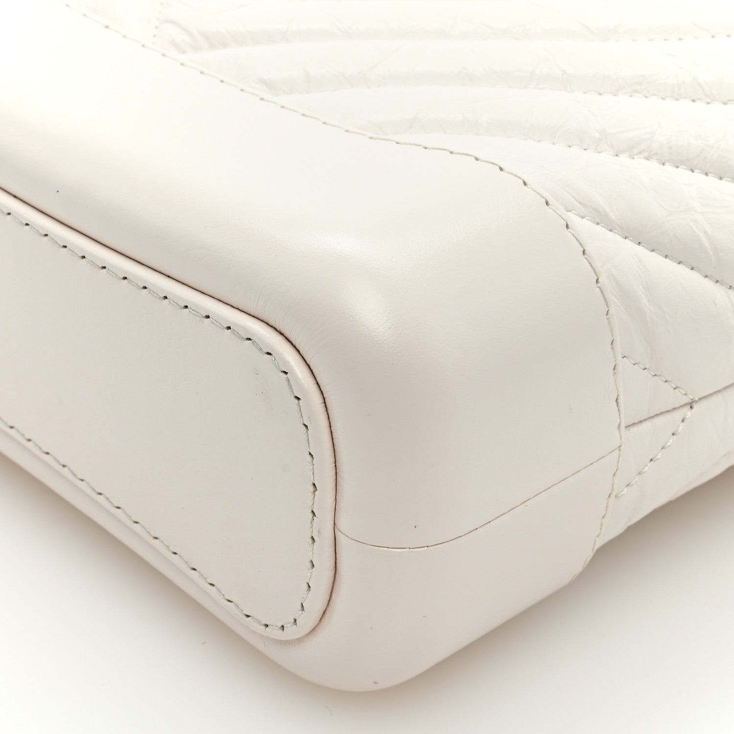 Chanel Aged Calfskin Chevron Quilted Small Gabrielle Hobo White 9 of 9