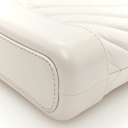 Chanel Aged Calfskin Chevron Quilted Small Gabrielle Hobo White 9 of 9