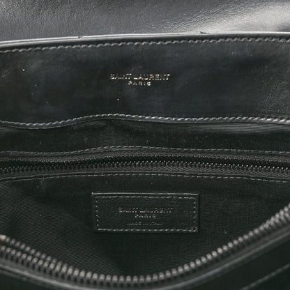 Saint Laurent Calfskin Y Quilted Monogram Monochrome Medium Loulou Chain Satchel Black 6 of 11