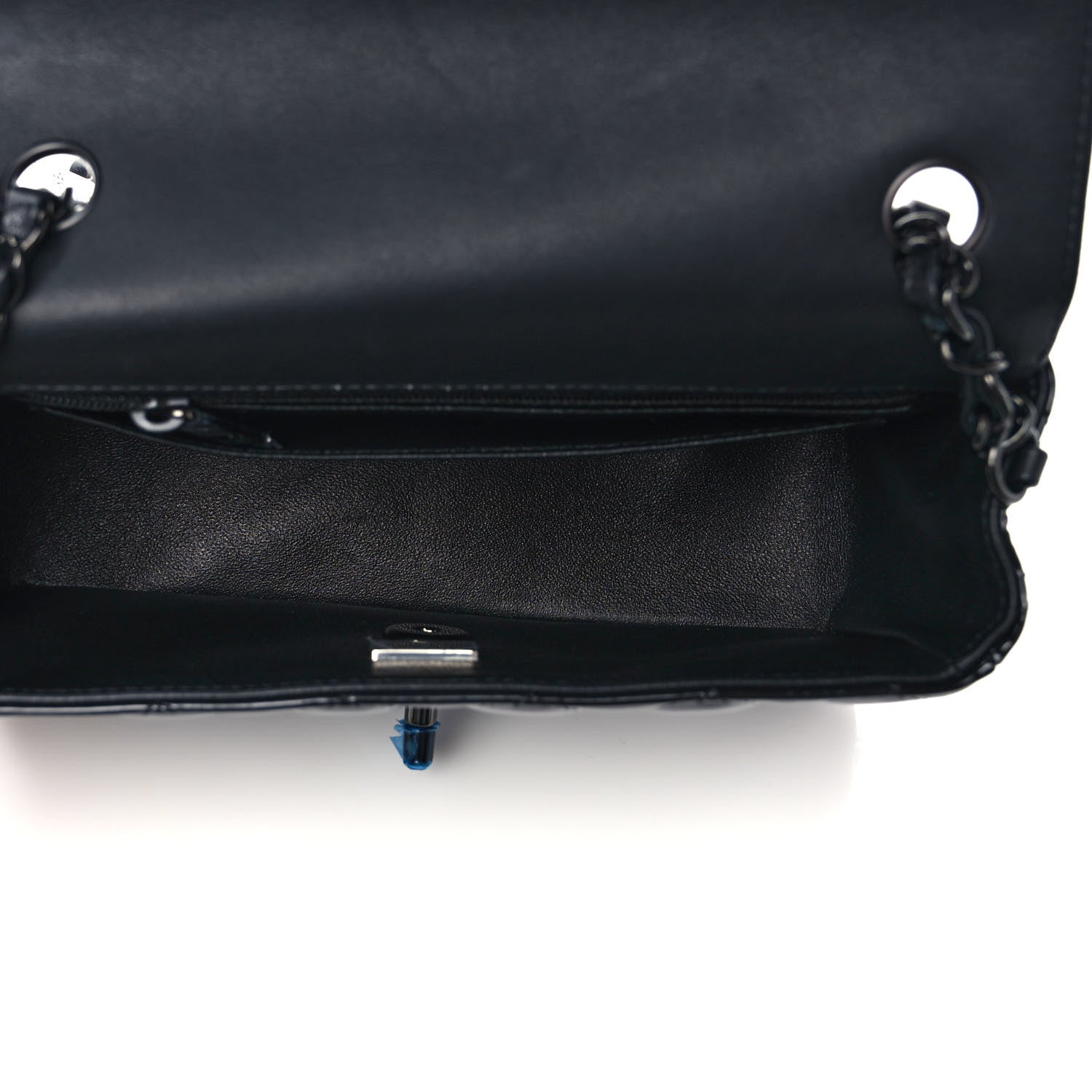Chanel Patent Calfskin Quilted Mini Rectangular Flap So Black 5 of 9