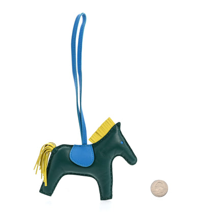 Hermes Milo Lambskin Grigri Rodeo Horse Bag Charm MM Malachite 2 of 4