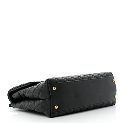 Chanel Caviar Quilted Medium Coco Handle Flap Black 4 of 12