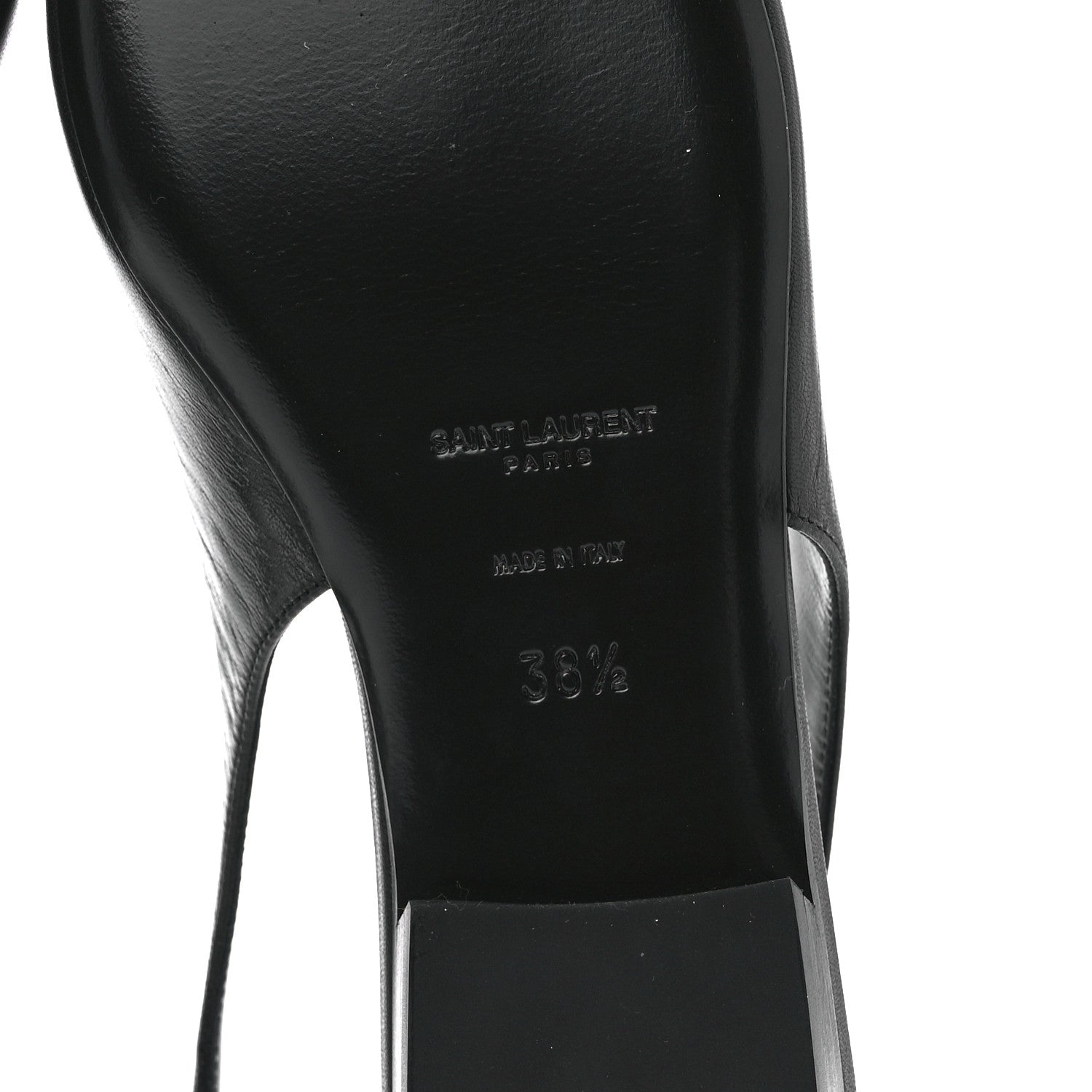 Saint Laurent Patent Smooth Lambskin Anais Slingback Flats 38.5 Black 6 of 9