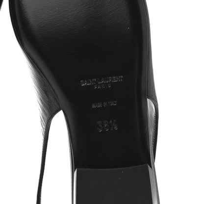 Saint Laurent Patent Smooth Lambskin Anais Slingback Flats 38.5 Black 6 of 9