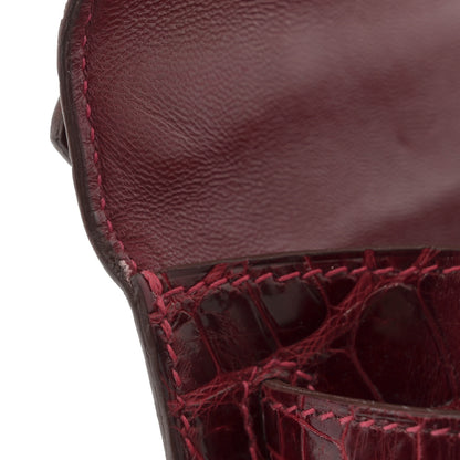 Hermes Shiny Niloticus Crocodile Kelly Pochette Rouge Vif 8 of 8