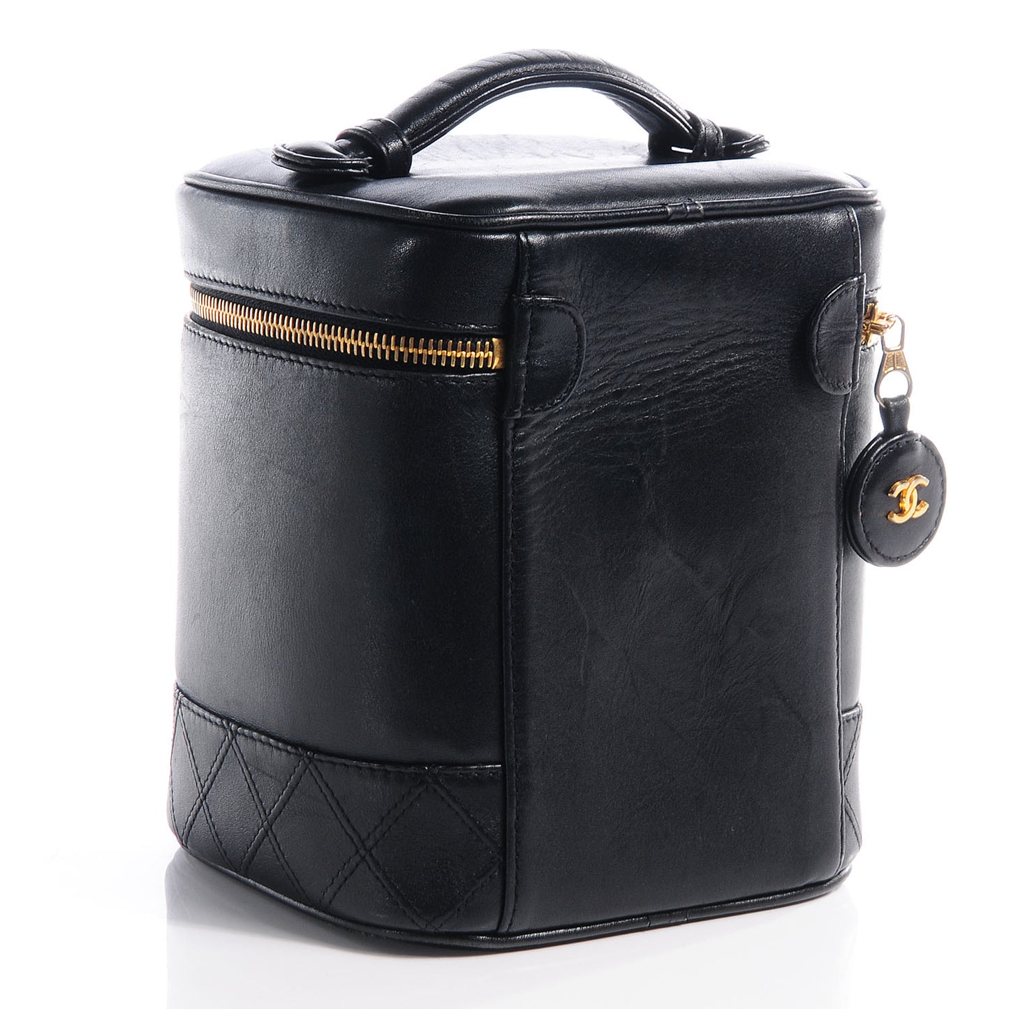 Lambskin Vanity Cosmetic Bag Black