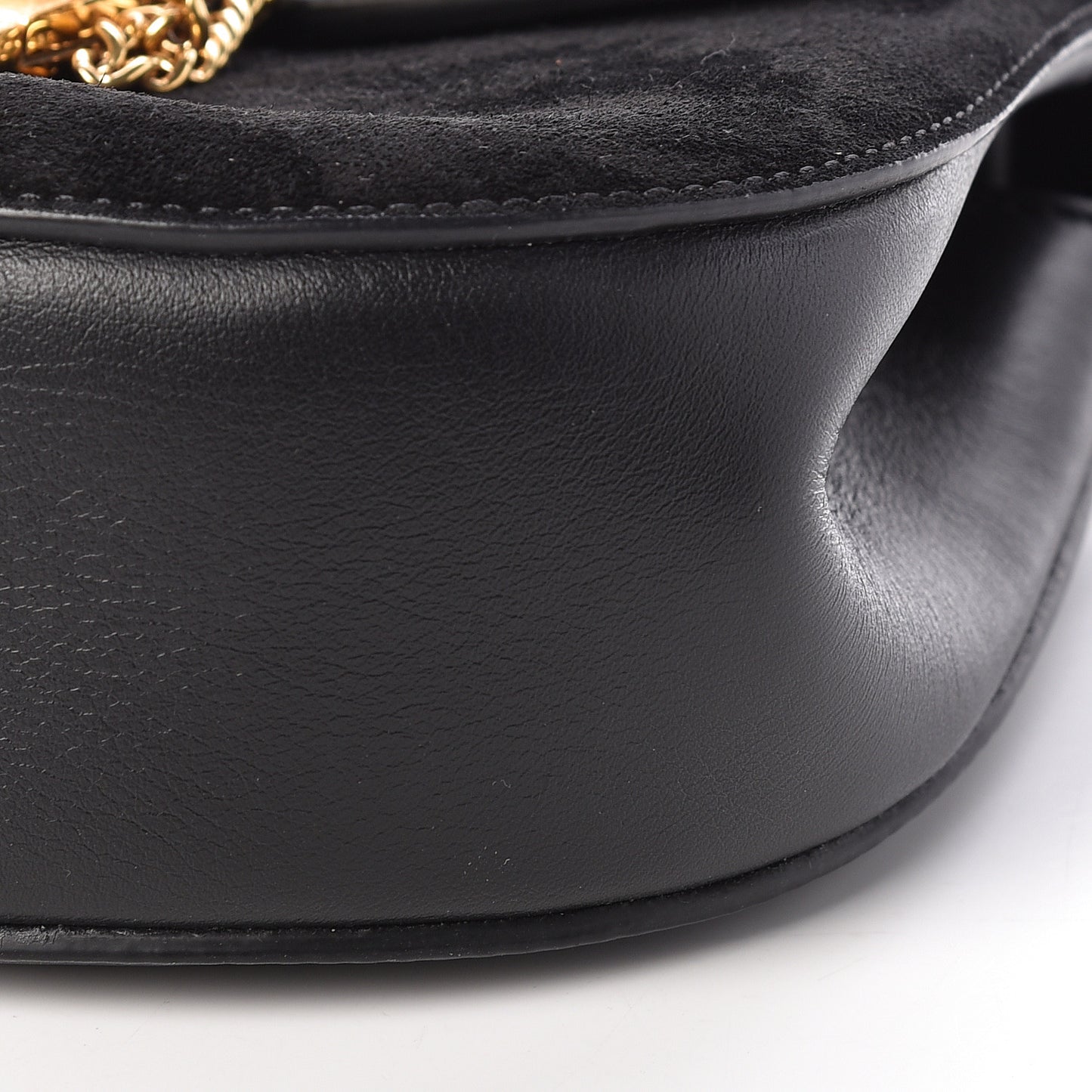 Suede Calfskin Mini Drew Shoulder Bag Black