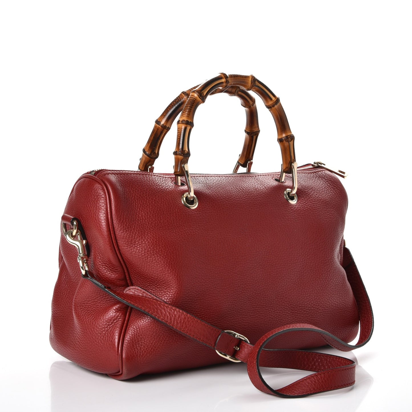 Calfskin Bamboo Medium Shopper Boston Red