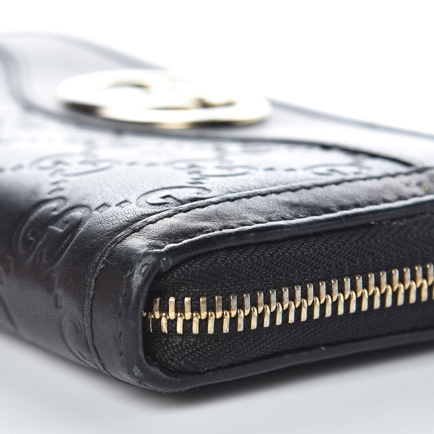 Guccissima Sukey Zip Around Wallet Black