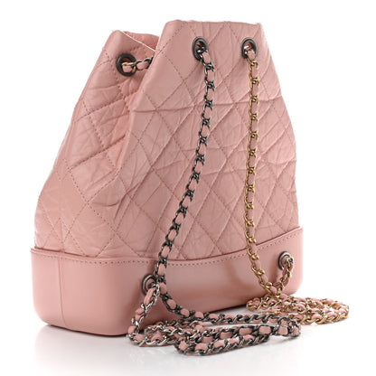 Chanel Aged Calfskin Quilted Small Gabrielle Backpack Pink 3 of 10