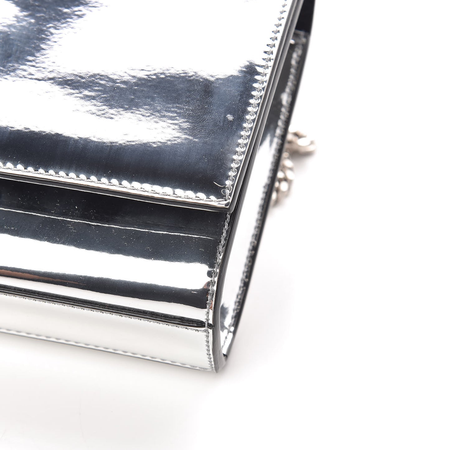Vinyl Mirror Small Classic Monogram Kate Satchel Argento
