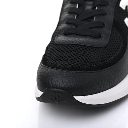 Chanel Calfskin Mesh Lycra Suede Womens Logo Sneakers 41.5 Black 14 of 16