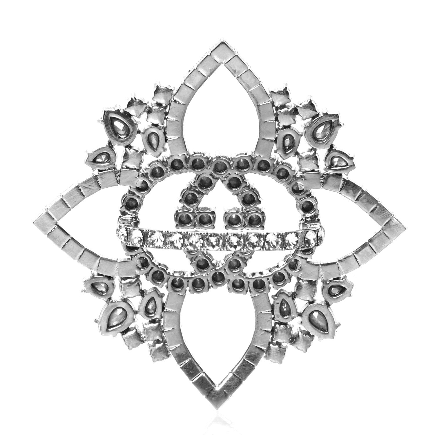 Gucci Metal Crystal Double G Ring Silver 3 of 3