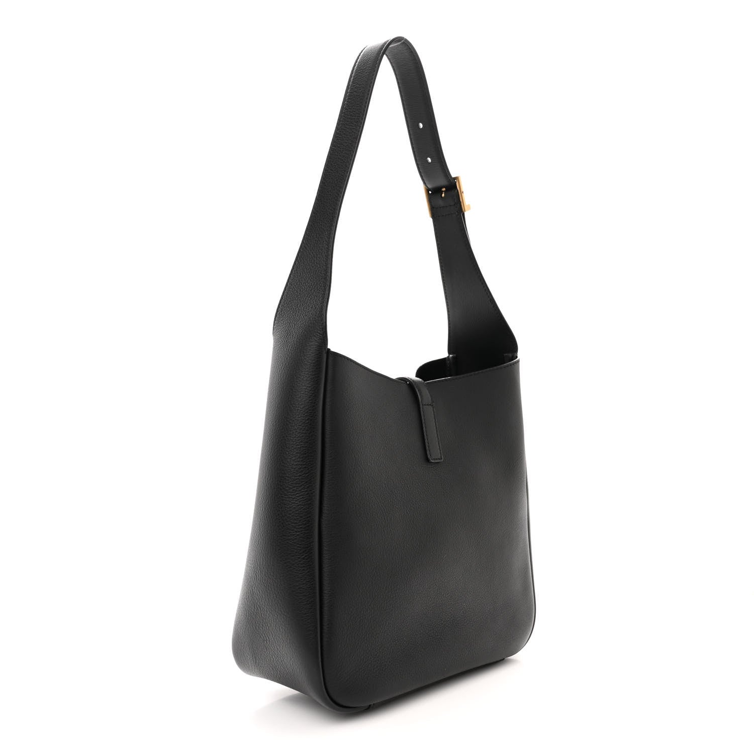 Saint Laurent Smooth Calfskin Small Le 5 A 7 Soft Hobo Black 3 of 10