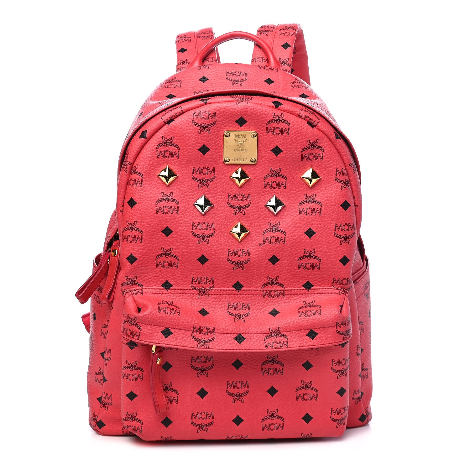 MCM Visetos Medium Sprinkle Stud Stark Backpack Corail 1 of 11