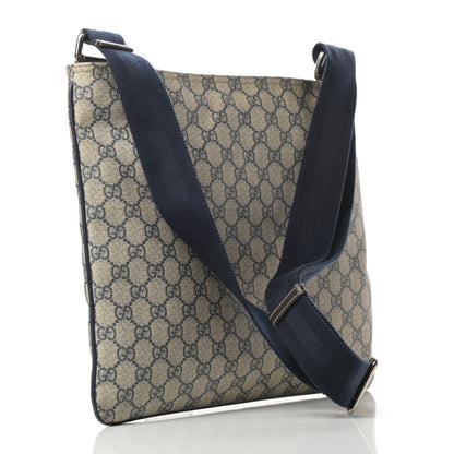 Gucci GG Plus Monogram Large Flat Messenger Bag Beige Blue 3 of 14