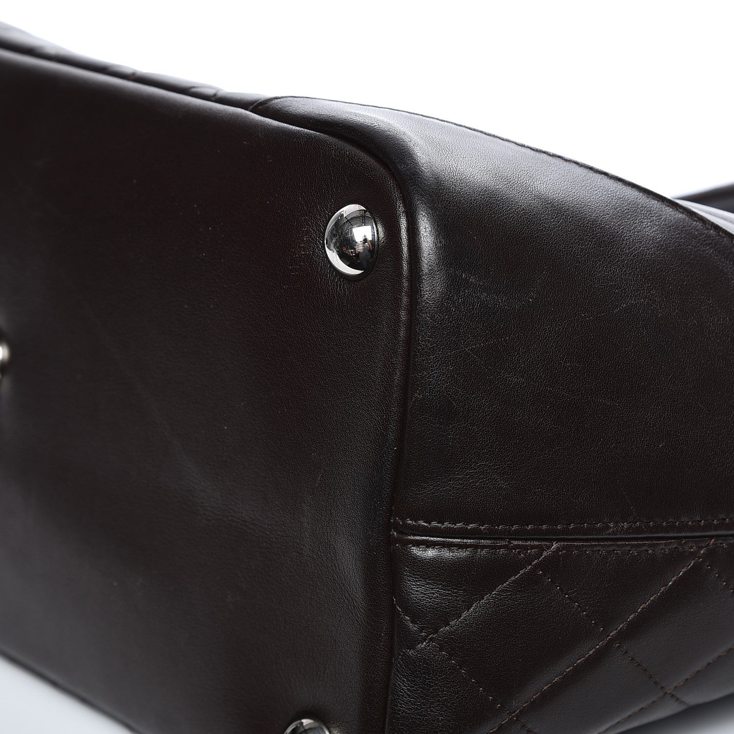 Chanel Calfskin Quilted Large Cambon Tote Brown 13 of 17