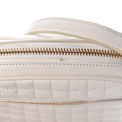Celine Calfskin Quilted Small C Charm Bag White 8 of 11
