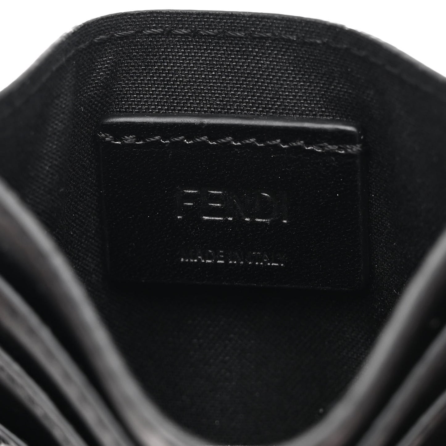 Vitello Grace FF Embossed Card Holder Black