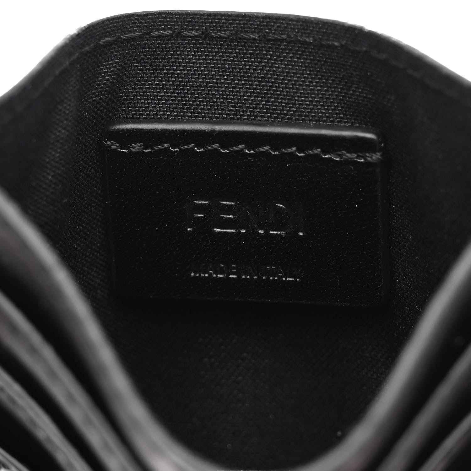 Fendi Vitello Grace FF Embossed Card Holder Black 6 of 6