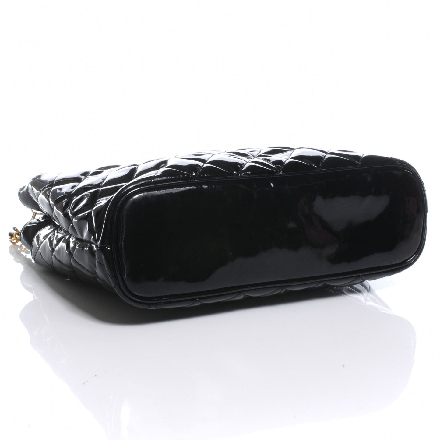 Patent Quilted CC Shoulder Bag Black