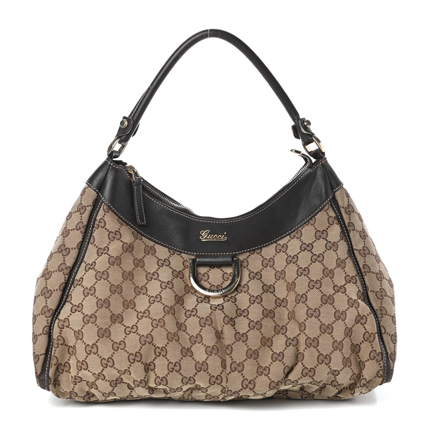 Monogram Large D Gold Hobo Dark Brown