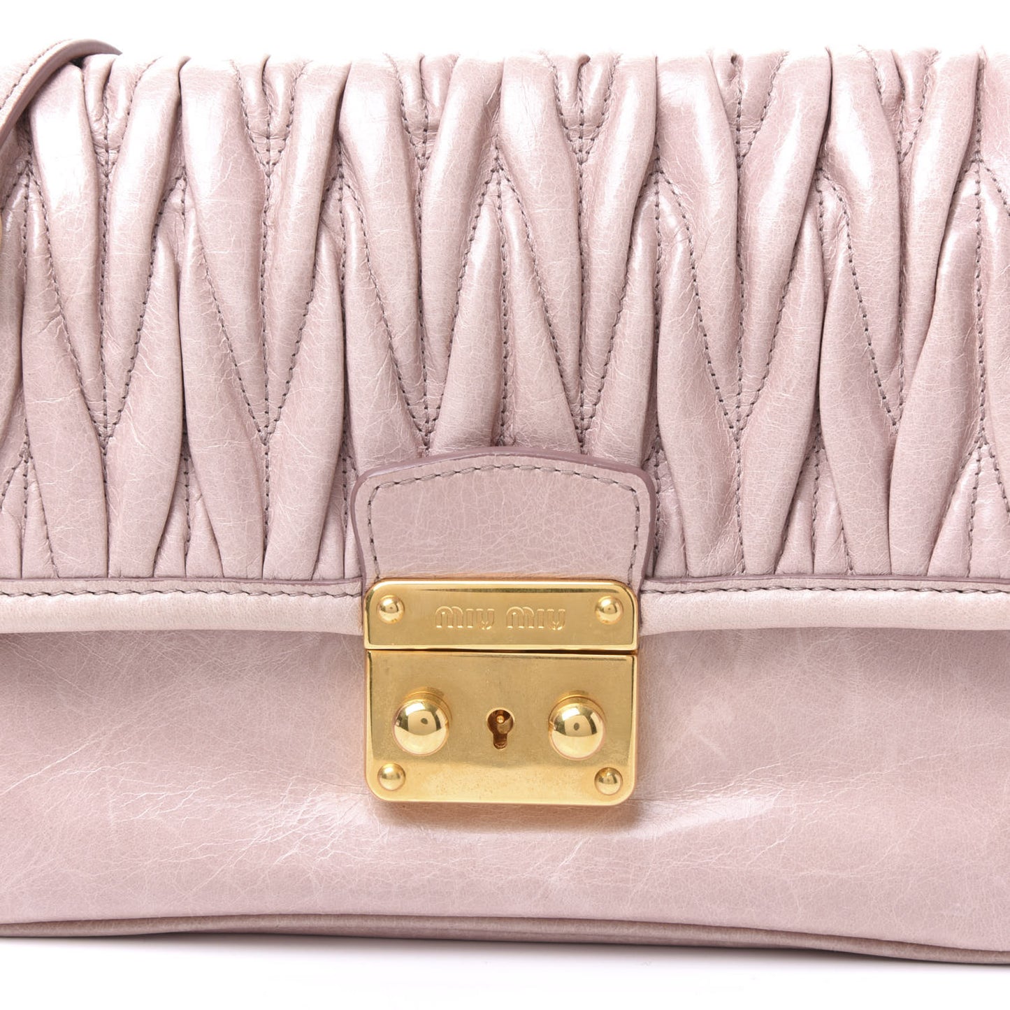 Vitello Lux Matelasse Crossbody Flap Mughetto
