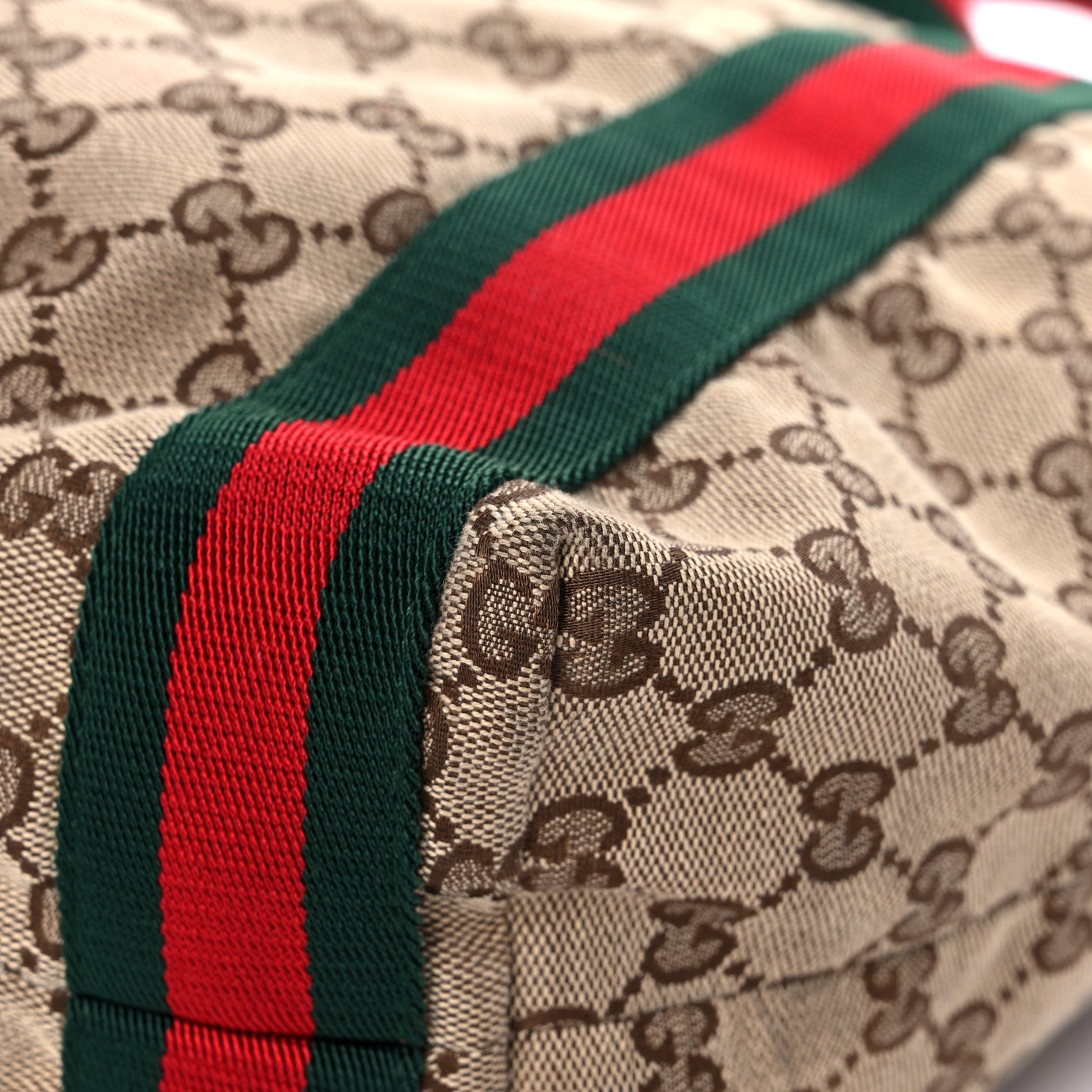 Gucci GG Monogram Medium Web Handle Vertical Tote Dark Brown 11 of 17