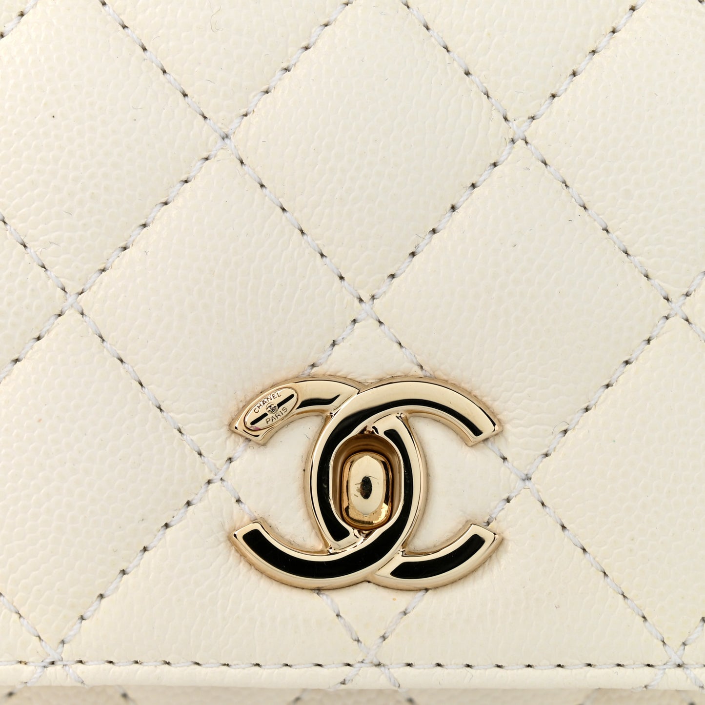 Caviar Quilted Extra Mini Coco Handle Flap White