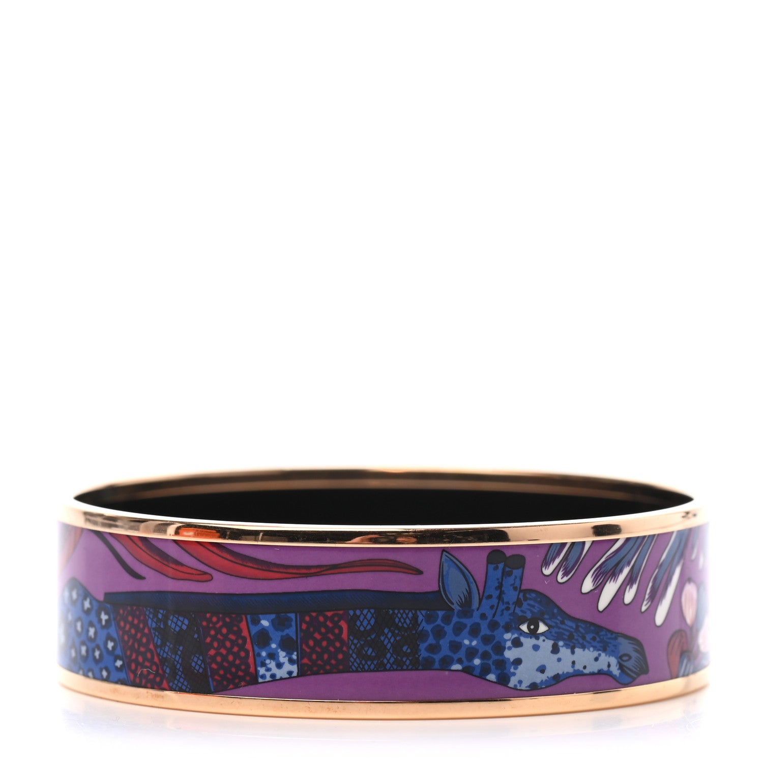 Hermes Enamel Printed Wide Le Marche de Savana Bracelet 65 1 of 4
