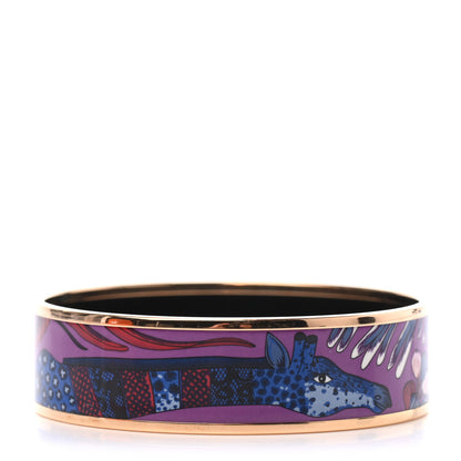 Hermes Enamel Printed Wide Le Marche de Savana Bracelet 65 1 of 4