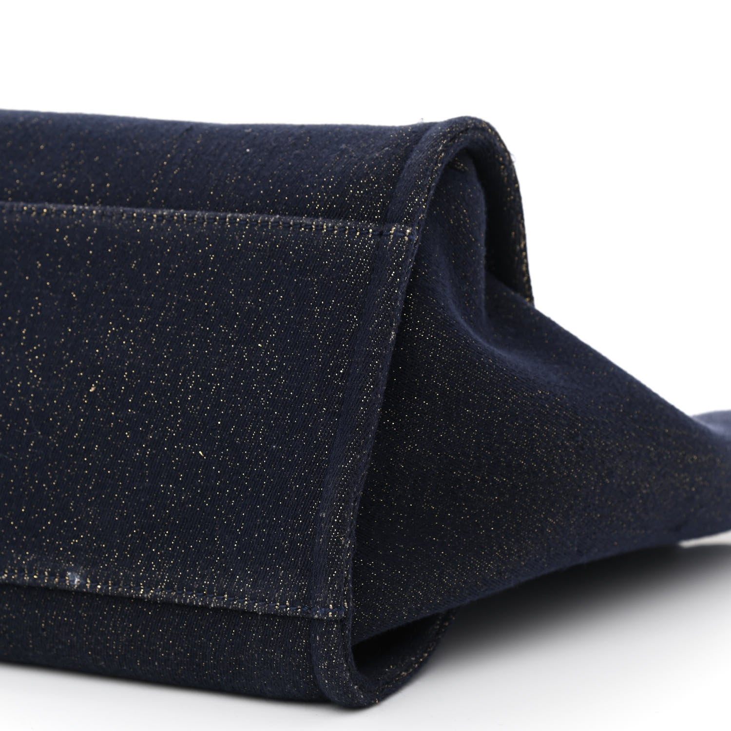 Chanel Lurex Canvas Medium Deauville Tote Navy Blue Gold 11 of 14