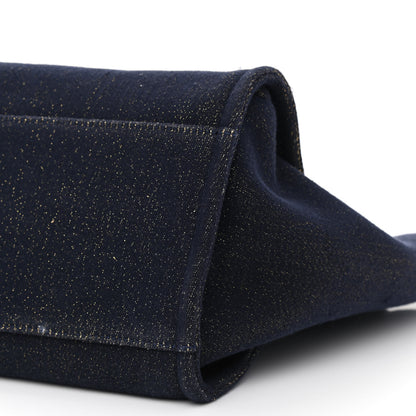 Chanel Lurex Canvas Medium Deauville Tote Navy Blue Gold 11 of 14