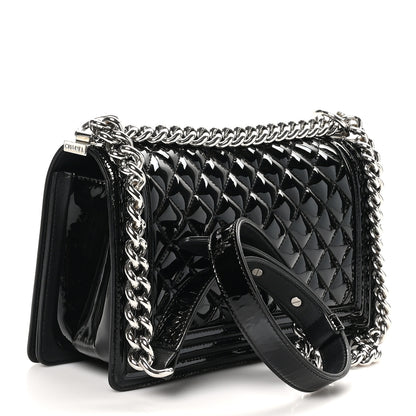 Chanel Patent Calfskin Quilted Medium Plexiglass Boy Flap Black 3 of 10