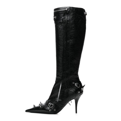 Balenciaga Agneau Arena Spike Spiked Cagole 90mm Boots 41 Black 1 of 8