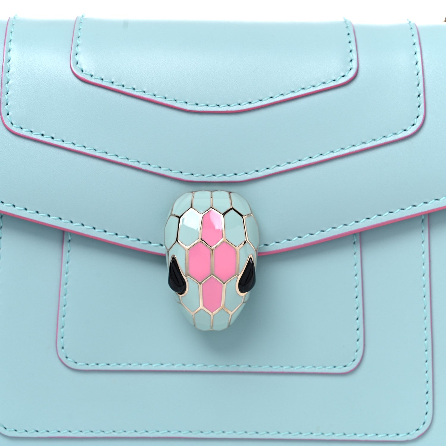 Bulgari Calfskin Serpenti Forever Crossbody Bag Light Blue 11 of 12