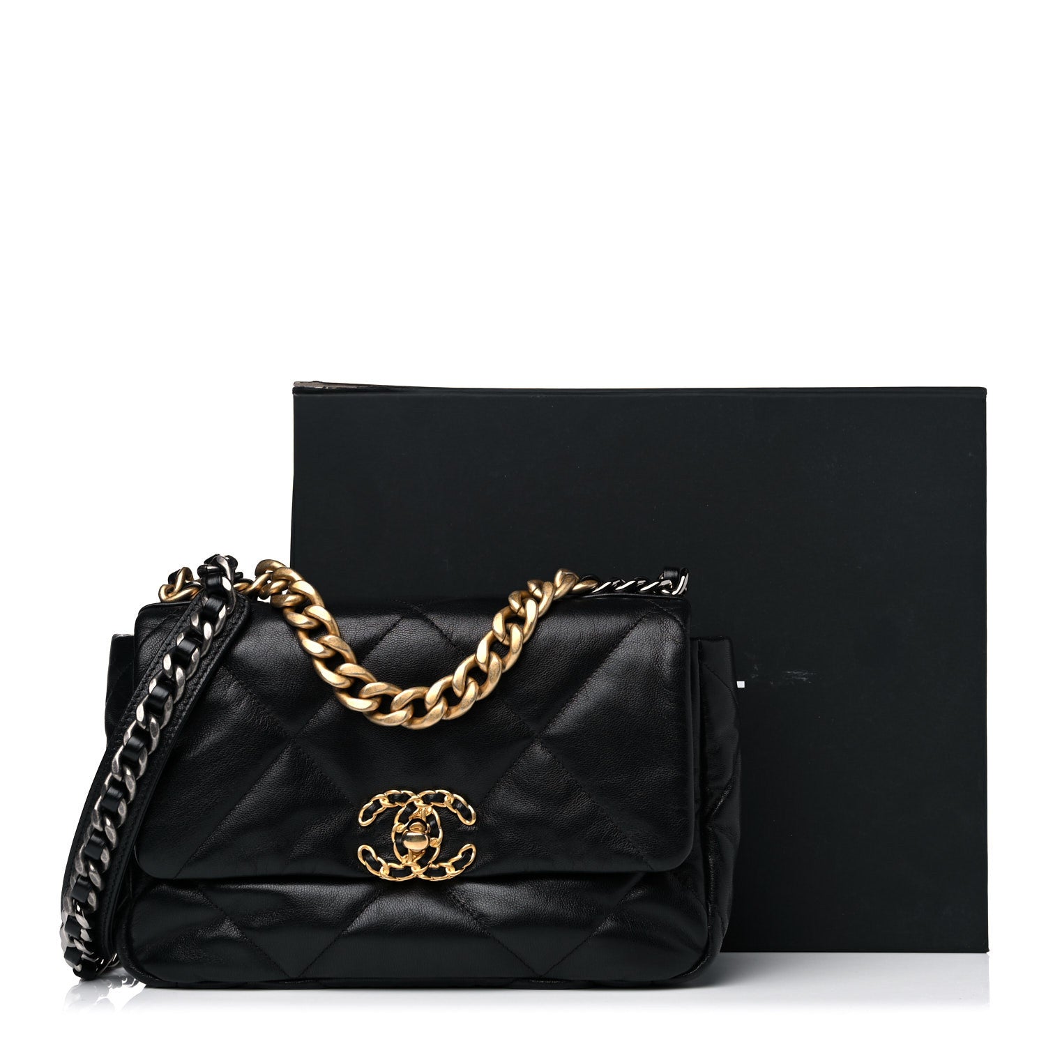 Chanel Goatskin Quilted Medium Chanel 19 Flap Black 10 of 10