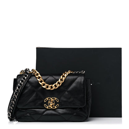 Chanel Goatskin Quilted Medium Chanel 19 Flap Black 10 of 10