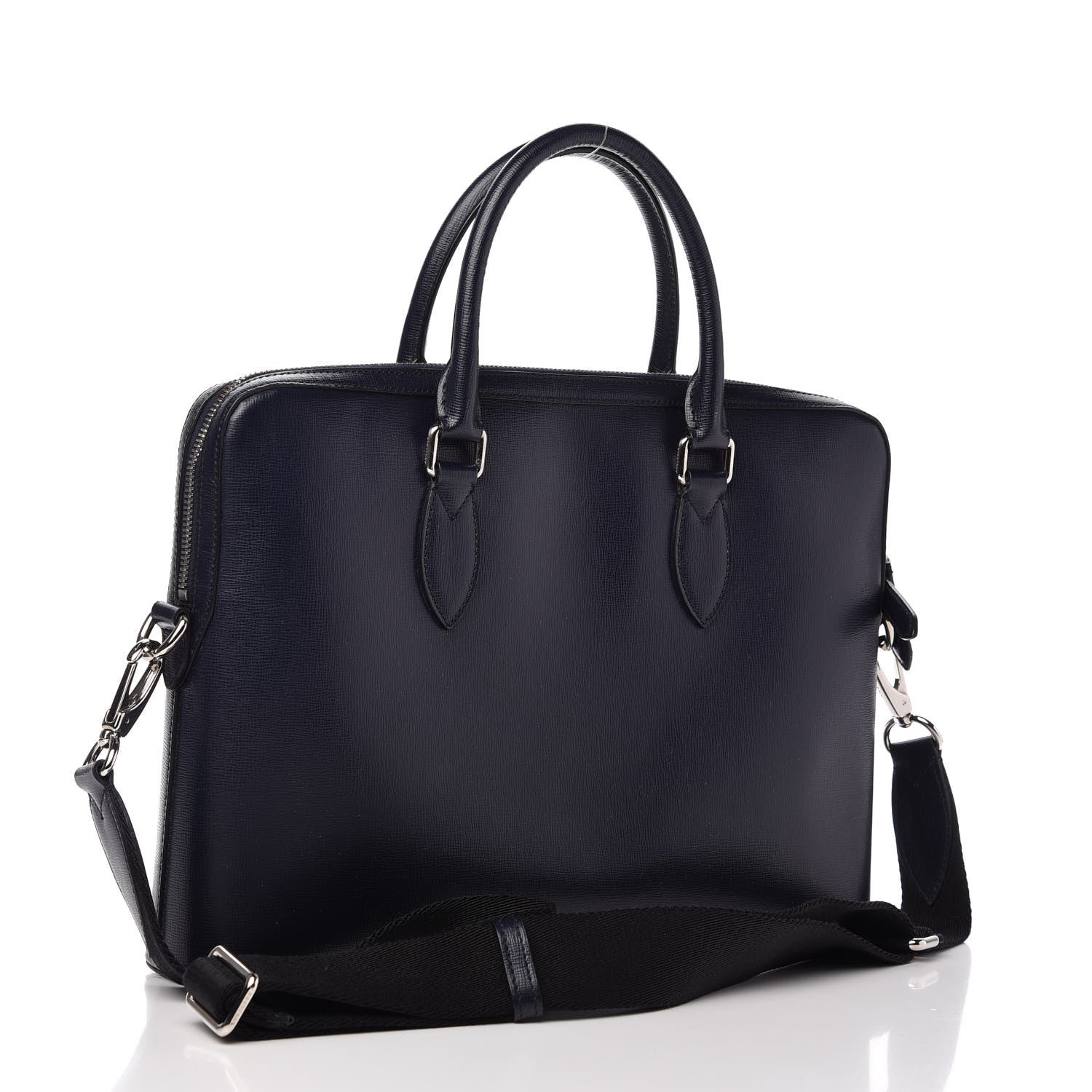 Burberry Textured Calfskin Barrow Briefcase Dark Navy 3 of 11