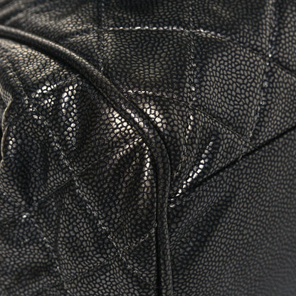 Chanel Metallic Caviar Quilted Timeless Accordion Flap Dark Silver 8 of 13